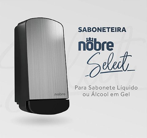 Dispenser Sabonete/Álcool Nobre Select Frente em Inox Polido 800ml