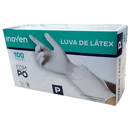 Luva Descartável Latéx c/ Pó Inoven c/ 100un P CA 45332