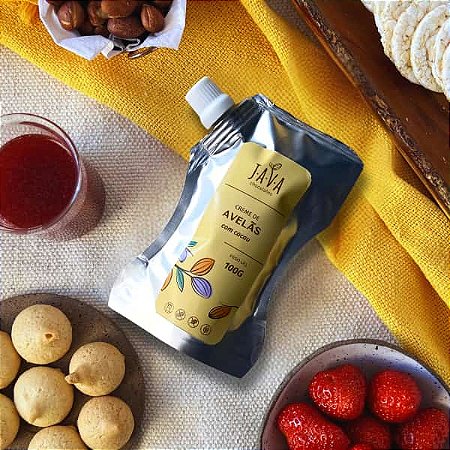 Creme de AVELÃ COM CACAU - 100g - Sem glúten, sem leite, sem soja, c/ açúcar demerara