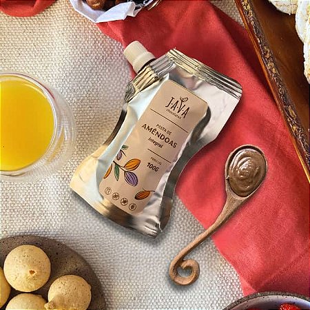 Pasta de Amêndoas Integral - 100g - PURA, Sem glúten, sem leite, sem soja
