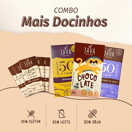 Kit Chocolates DOCINHOS - Combo com 4 chocolates puros, gostosos e docinhos.