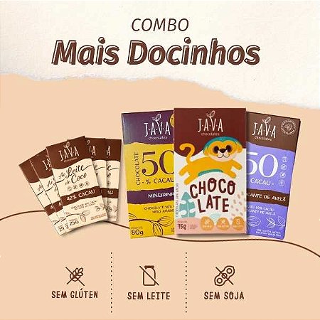 Kit Chocolates DOCINHOS - Combo com 4 chocolates puros, gostosos e docinhos.