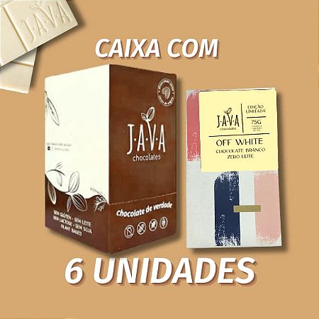 CHOCOLATE BRANCO VEGANO ZERO AÇÚCAR OFF WHITE - CAIXA COM 6 UNIDADES 75G