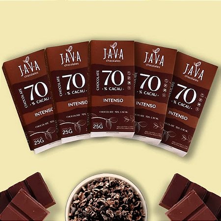 Chocolate 70% cacau INTENSO - PACK 5 tabletes de 25g