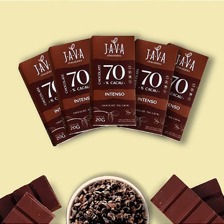 Chocolate 70% cacau INTENSO - PACK 5 tabletes de 20g - NOVO PESO