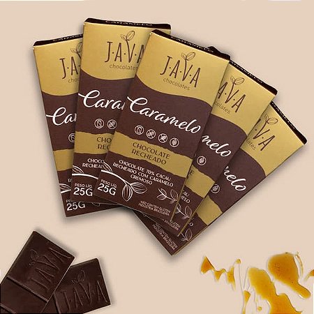 Chocolate Recheado com CARAMELO Salgado - PACK com 5 tabletes de 25g - CARAMELINHO