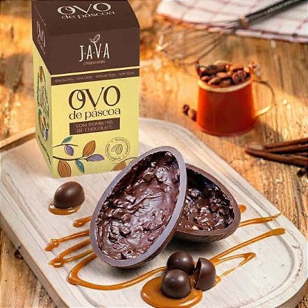 OVO DE PASCOA ZERO LACTOSE DUO CARAMELO - 170g - 70% cacau com caramelo crocante e cremoso
