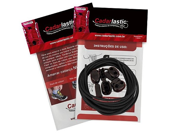 Cadarço Elástico de Competição - Preto