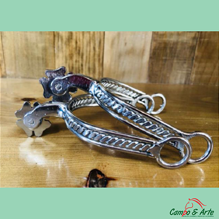 Espora inox torcida- Roseta Trevo