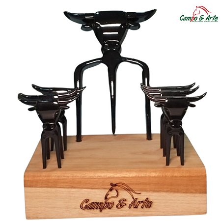 Kit Tridente c/ 6 garfinhos preto polido