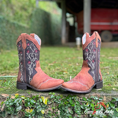 Bota Texana Feminina Havana Café c/ Detalhes