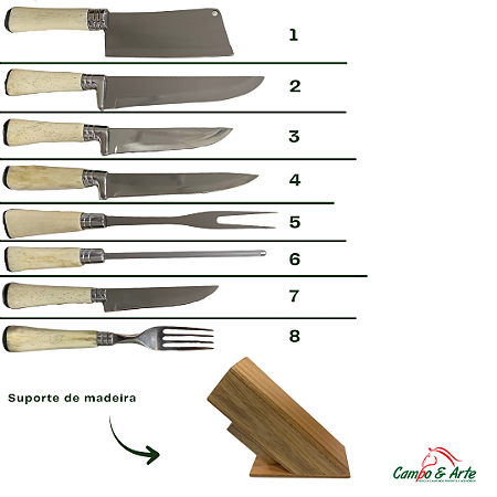 Cepo c/ 8 Peças cb Osso