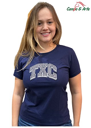 Camiseta femenina malha penteada