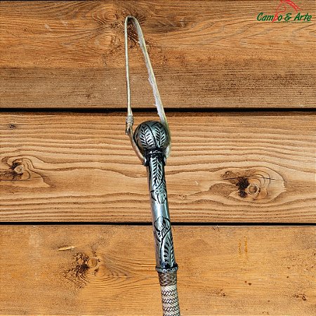 Mango Couro Crú Cabo Tramado e Alpaca