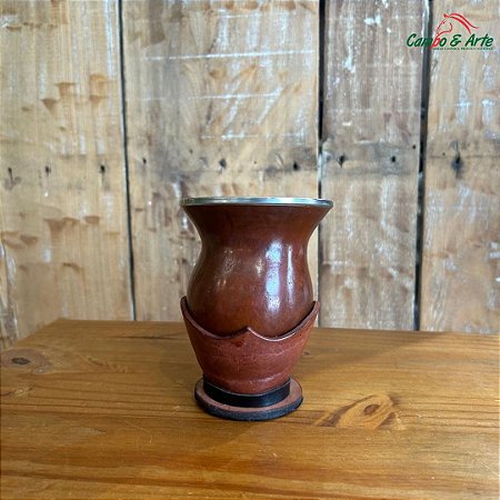 CUIA BOCAL INOX C/SUPOR. COURO