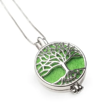 Colar Difusor Aromaterapia Árvore da Vida em Prata – ZEN - Colar Aromático para Óleos Essenciais