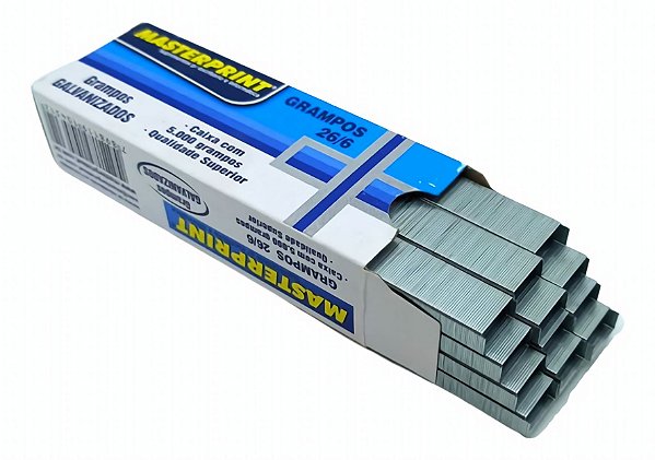 Caixa com 5.000 Grampos Galvanizados 26/6