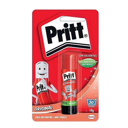 Cola Bastão Pritt 10g Henkel Escolar Lavável Atoxica