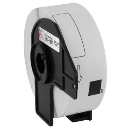 Rolo de Etiqueta Adesiva Dk 1201 PLUS com suporte 29x90 Compatível Brother QL