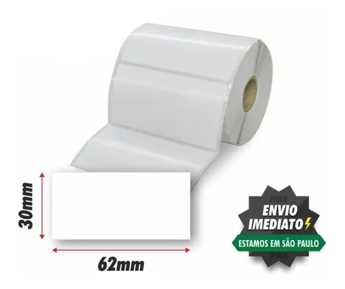 1 Rolos Etiqueta Térmica 62x30 Zebra Argox Elgin Datamax