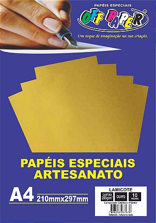 Papel Laminado Lamicote Ouro A4 1 Face 250g 20 Folhas