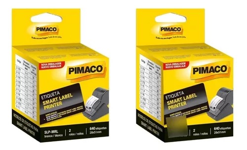 4 Rolos Etiqueta Pimaco Slp Mrl 28x51 Com 1280 Etiquetas