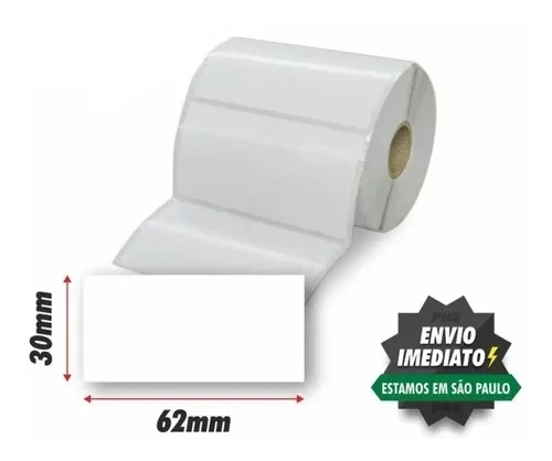 1 Rolos Etiqueta Térmica 62x30 PREMIUM Zebra Argox Elgin Datamax