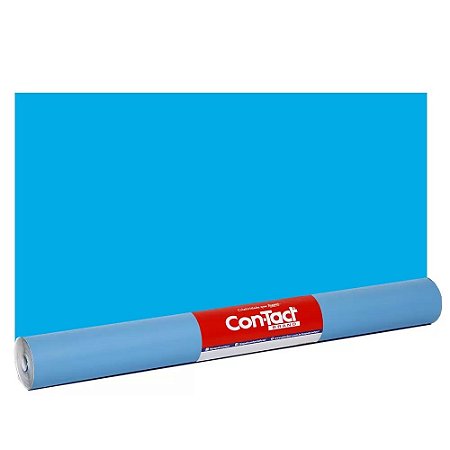Papel Adesivo Contact Opaco Azul Celeste 45cm X 10 Metros - etiquetasdk