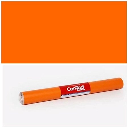 Papel Adesivo Contact Opaco Laranja 45cm X 10 Metros