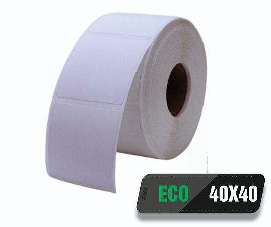 20 Rolos de Etiqueta Térmica Adesiva 40x40 (mm) 500 etiquetas por rolo