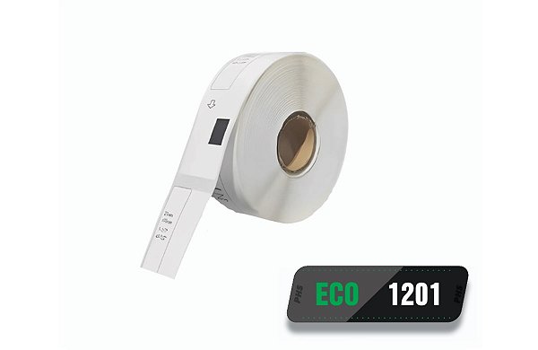 Rolo de Etiqueta Adesiva Dk 1201 ECO Compatível Brother QL 29x90 Rolo com 400 etiquetas