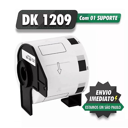 Rolo de Etiqueta Adesiva Dk 1209 ECO com Suporte 62x29 Compatível Brother QL
