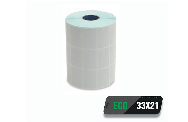 10 rolos Etiqueta Térmica Adesiva Eco 33x21 (mm) 3 colunas 4.000 etiquetas por rolo