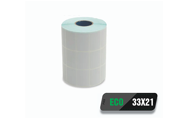 Rolo de Etiqueta Térmica Adesiva Eco 33x21 (mm) 3 colunas 3.000 etiquetas por rolo