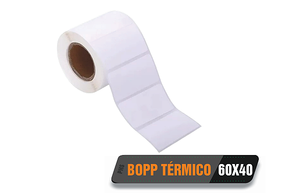 Rolo de Etiqueta Bopp Térmico Adesivo Premium 60x40 (mm) 475 etiquetas por rolo - Zebra, Argox, Elgin