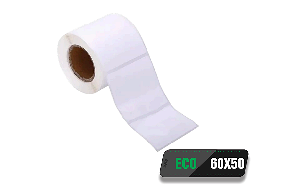 Rolo de Etiqueta Térmica Adesiva Eco 60x50 (mm) 400 etiquetas por rolo - Zebra, Argox, Elgin