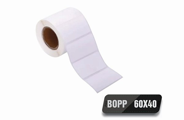 20 rolos de Etiqueta Adesiva BOPP 60x40 (mm) 475 etiquetas por rolo - Zebra, Argox, Elgin