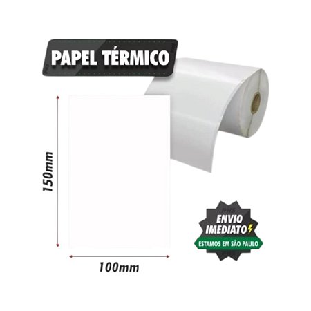 10 rolos de Etiqueta Adesiva Papel Térmico Eco 100x150 (mm) com Serrilha 200 etiquetas por rolo - Zebra, Argox, Elgin, Tomate, Zetex, Datamax...