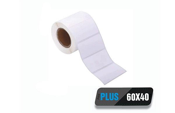Rolo de Etiqueta Térmica Adesiva Plus 60x40 (mm) 1.000 etiquetas por rolo - Zebra, Argox, Elgin