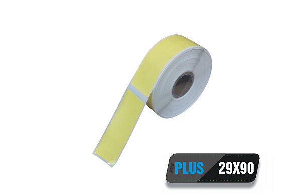 Rolo de Etiqueta Adesiva Dk 1201 Amarela Compatível Brother QL 29x90 Rolo com 400 etiquetas