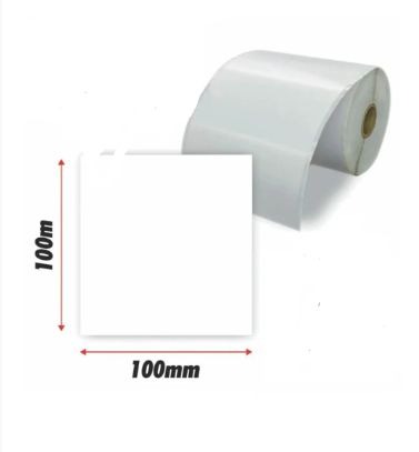 10 rolos de Etiqueta Adesiva Papel Couche 10x10 100x100 300 etiquetas por rolo + 5 ribbons Cera Zebra, Argox, Elgin, Tomate