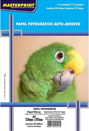 Papel Fotográfico Glossy Brilhante Adesivo 115g Masterprint