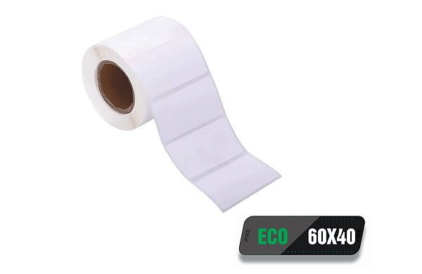 DUPLICADO - 50 rolos de Etiqueta Térmica Adesiva Eco 60x40 (mm) 475 etiquetas por rolo - Zebra, Argox, Elgin...