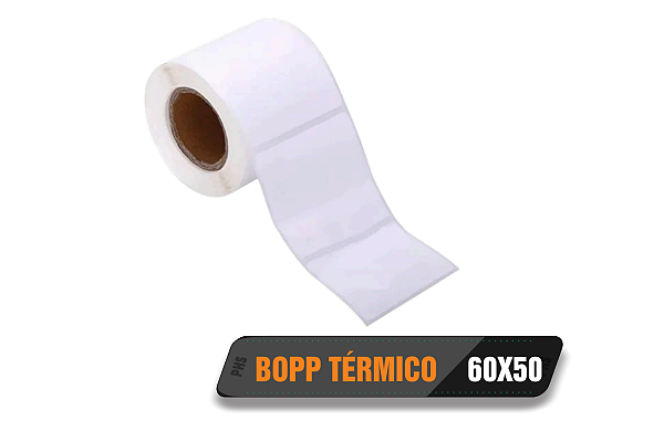100 rolos Etiqueta Adesiva Bopp Térmica Premium 60x50 (mm) 400 etiquetas por rolo