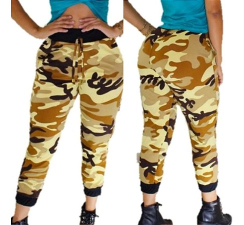calça camuflada feminina barata