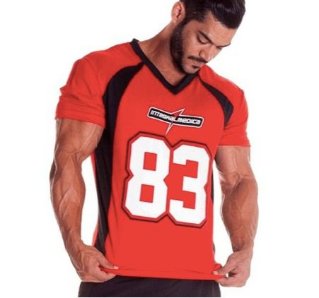 Camisa Esporte Futebol Americano Treino Integralmedica Número 83 Vermelha