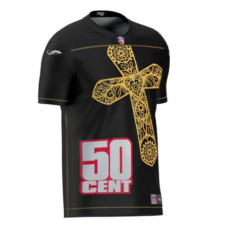 Camisa Esporte Futebol Americano Rap 50cent Preta