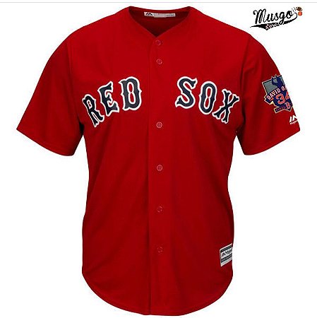 Camisa Esportiva Baseball MLB Boston Red Sox David Ortiz Numero 34 Vermelha