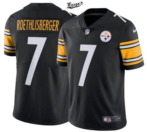 Camisa Esporte Nike Futebol Americano NFL Pittsburgh Steelers “Big Ben” Roethlisberger Número 7 Preta