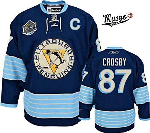 Camisa Esportiva Hockey NHL Pittsburgh penguins Sidney Crosby Número 87 Edição de inverno
